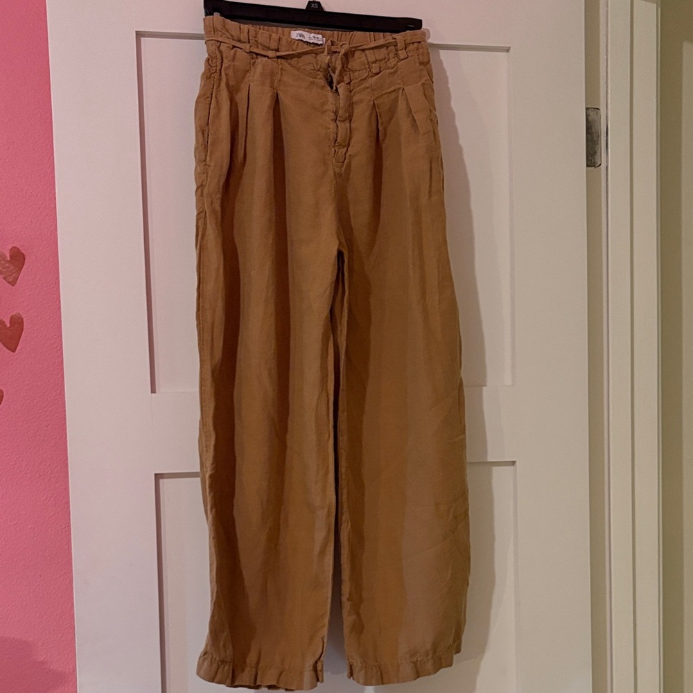 Tan Wide-Leg Pants girls 13/14